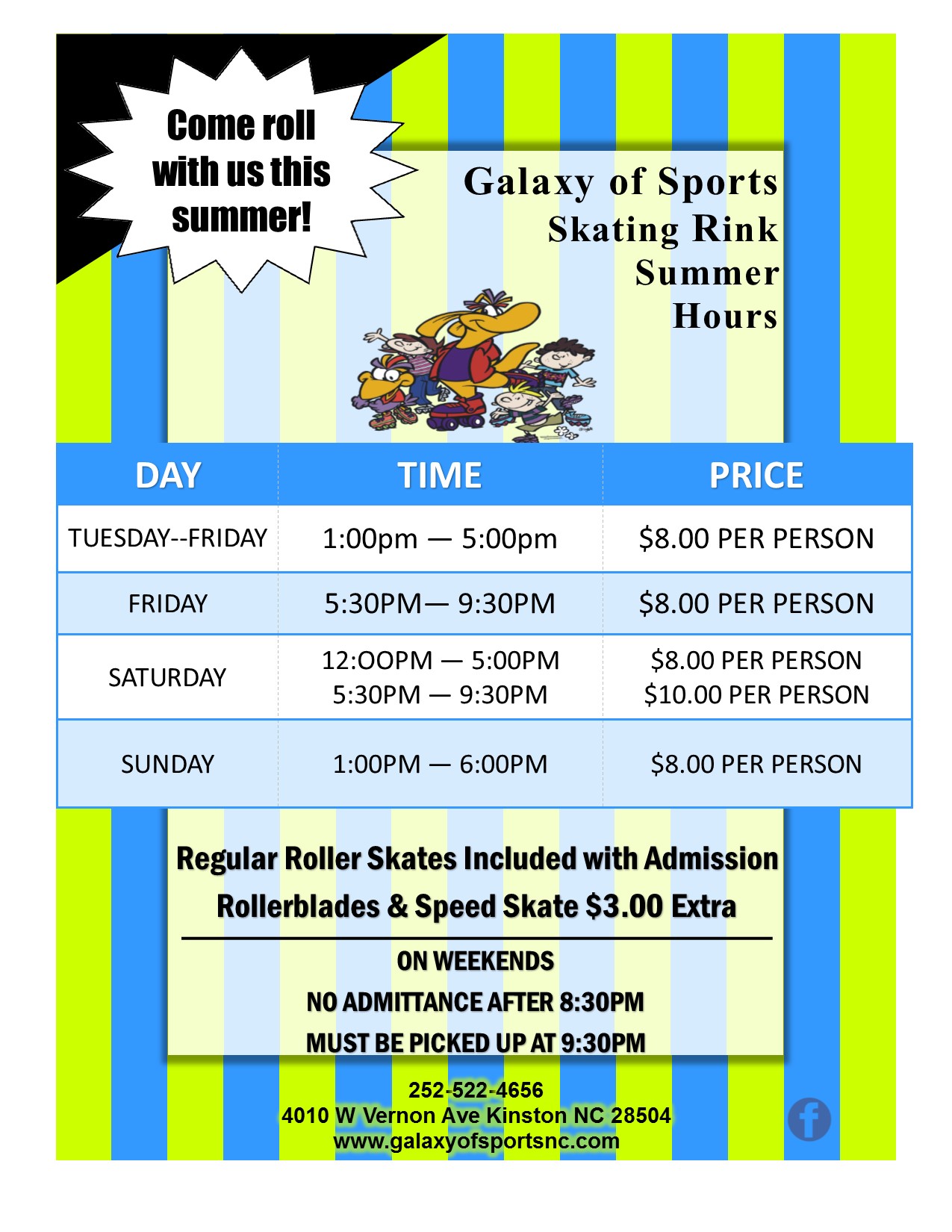 Galaxy Skating u003e Hours/Pricing